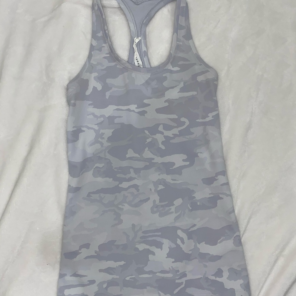 lululemon camo grey tank size 8